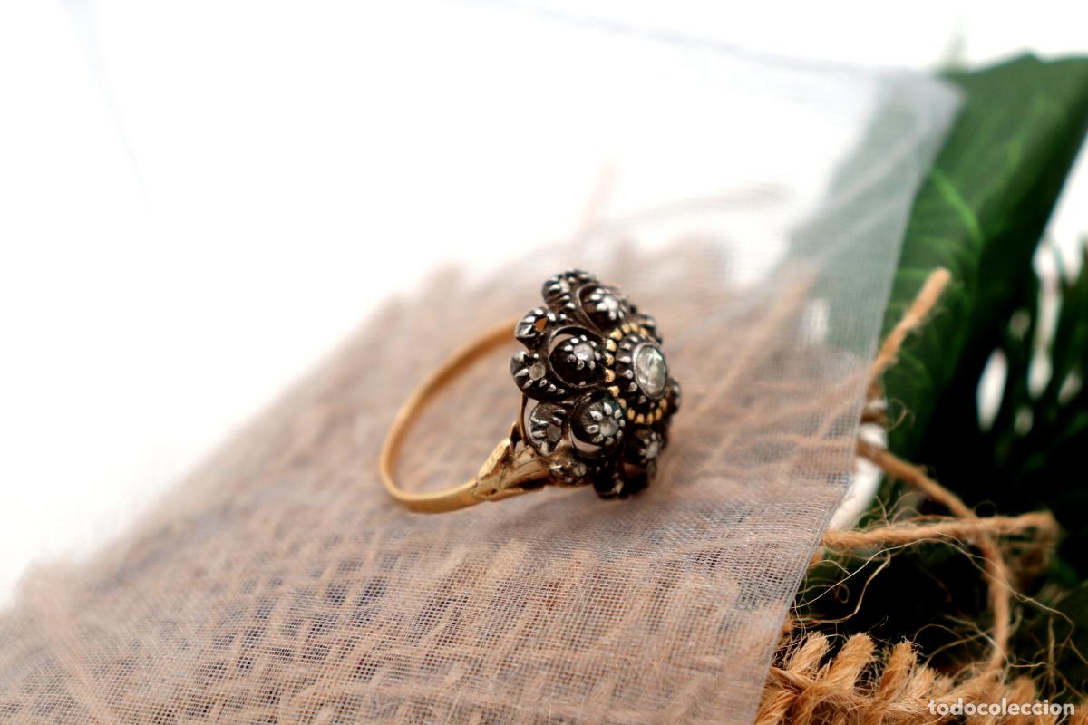 Joyeria: Anillo de oro y plata de 19,2K con diamantes. - Foto 4