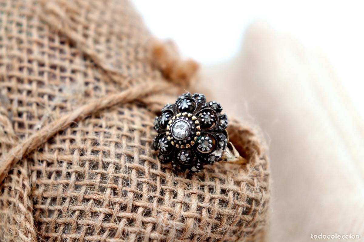 Joyeria: Anillo de oro y plata de 19,2K con diamantes. - Foto 6