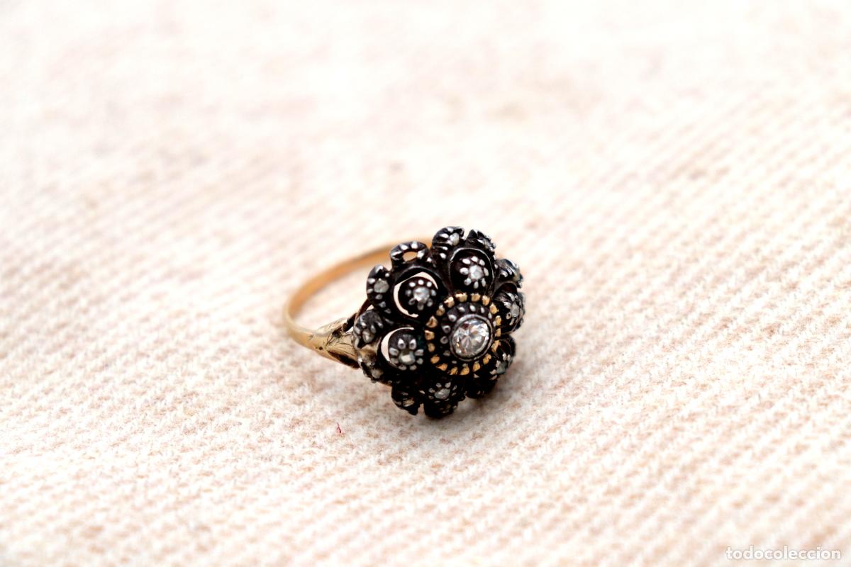 Joyeria: Anillo de oro y plata de 19,2K con diamantes. - Foto 8