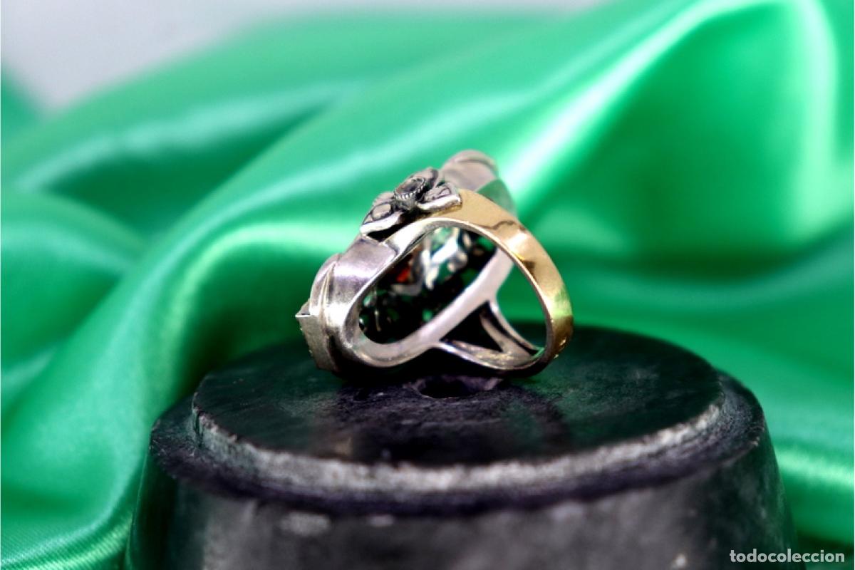 Joyeria: Anillo de oro y plata de 19,2K con granates. - Foto 9