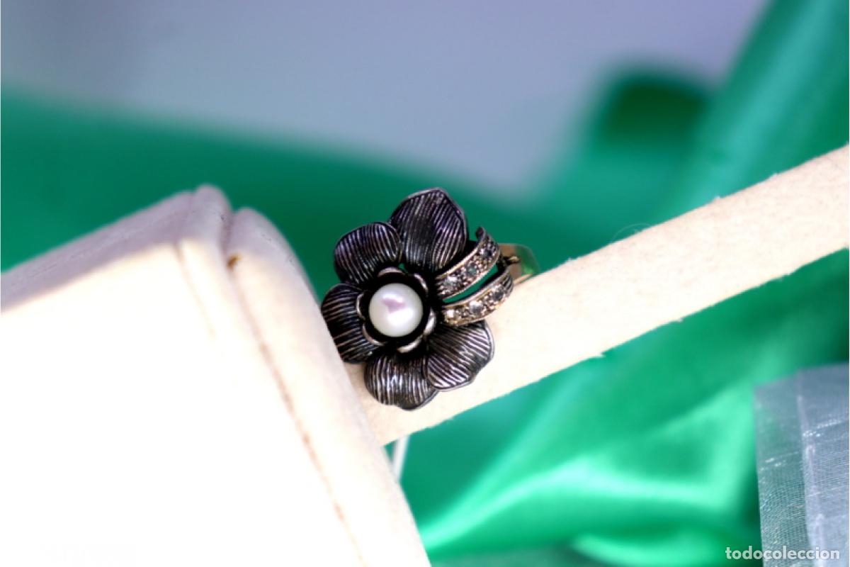 Joyeria: Anillo de oro y plata de 19,2K con perla. - Foto 5