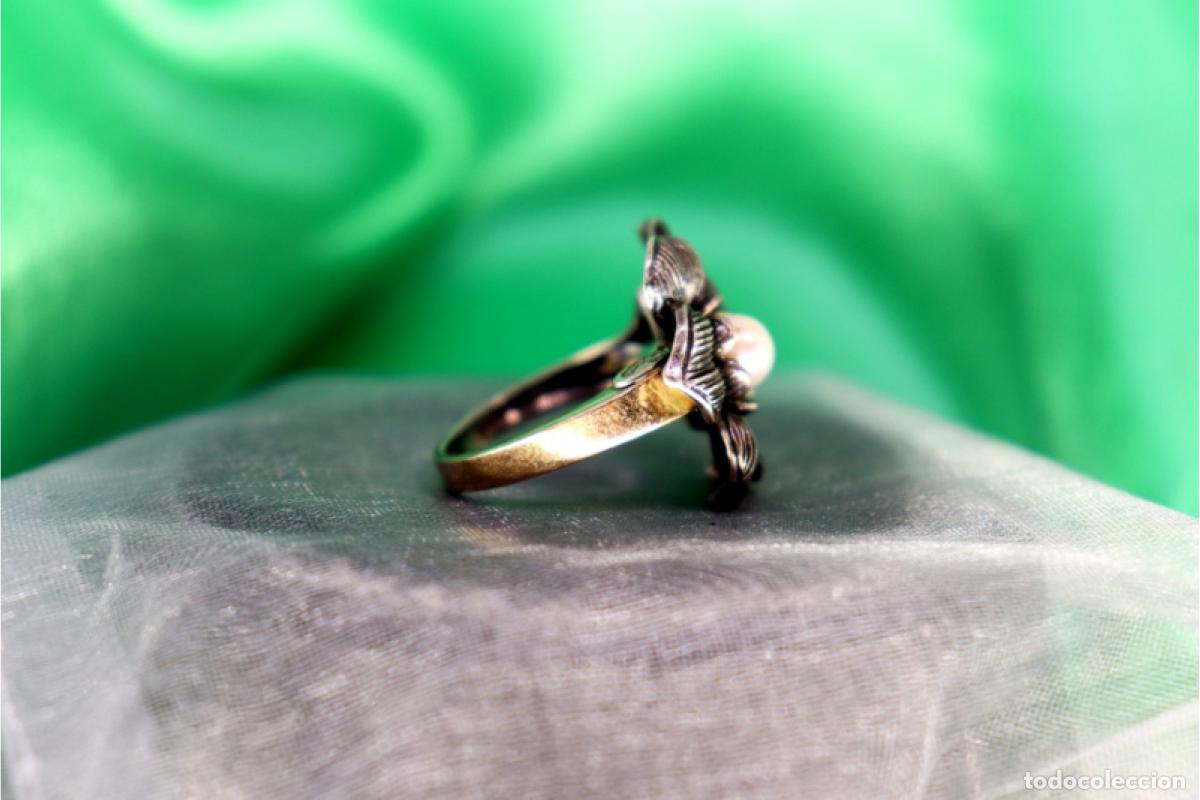 Joyeria: Anillo de oro y plata de 19,2K con perla. - Foto 7