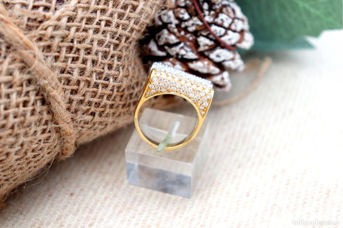 Joyeria: Anillo de oro bicolor de 19,2K con diamantes. - Foto 2