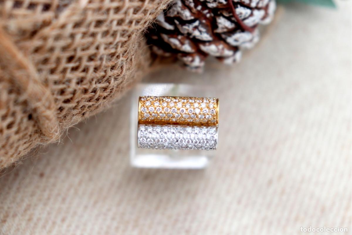 Joyeria: Anillo de oro bicolor de 19,2K con diamantes. - Foto 5