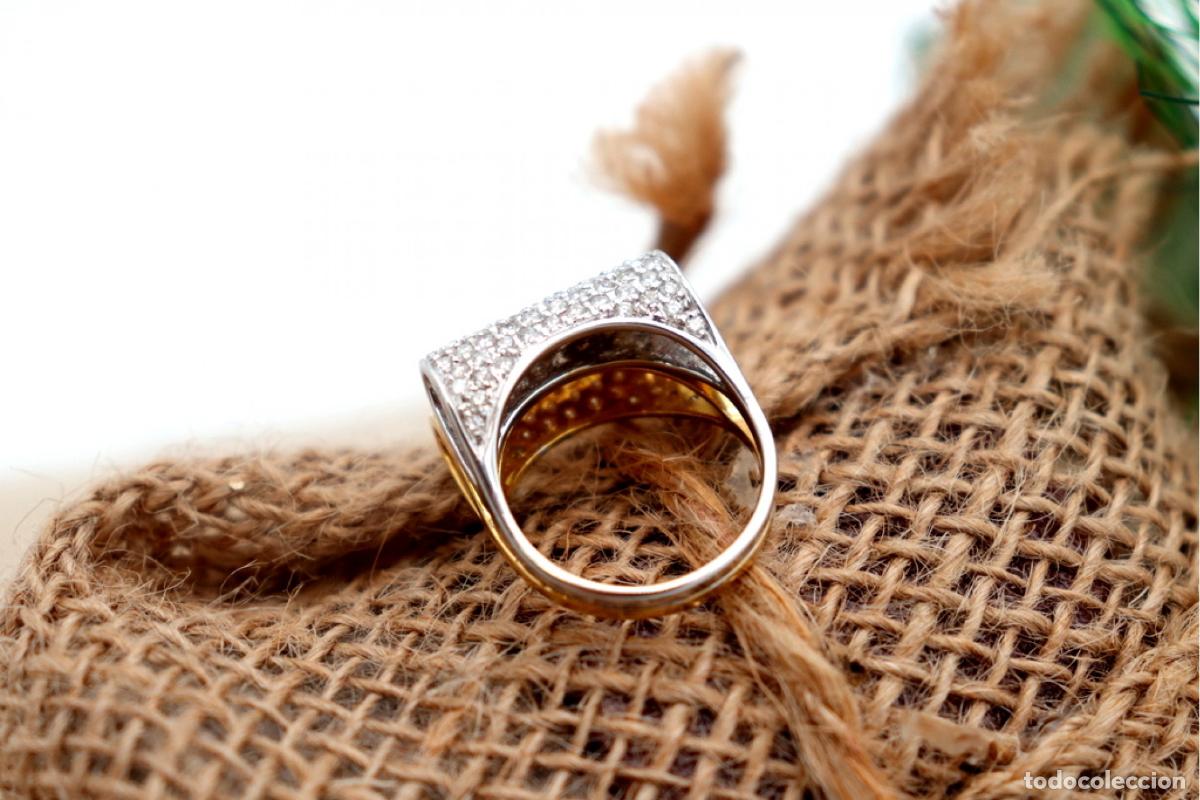 Joyeria: Anillo de oro bicolor de 19,2K con diamantes. - Foto 8