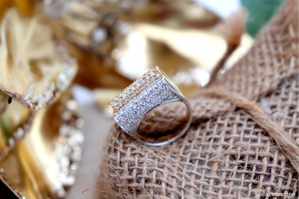 Joyeria: Anillo de oro bicolor de 19,2K con diamantes. - Foto 9