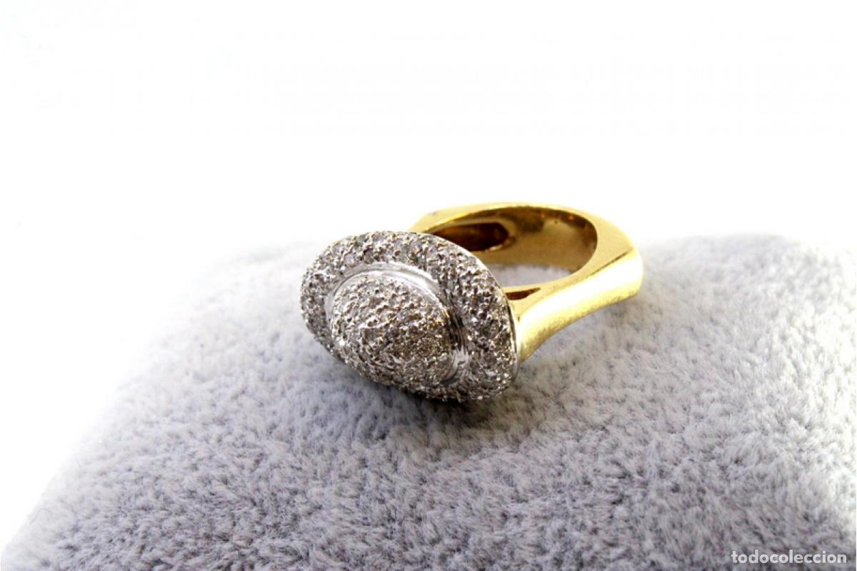 Joyeria: Anillo de oro bicolor de 19,2K con diamantes. - Foto 2