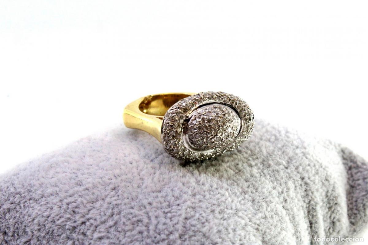 Joyeria: Anillo de oro bicolor de 19,2K con diamantes. - Foto 3