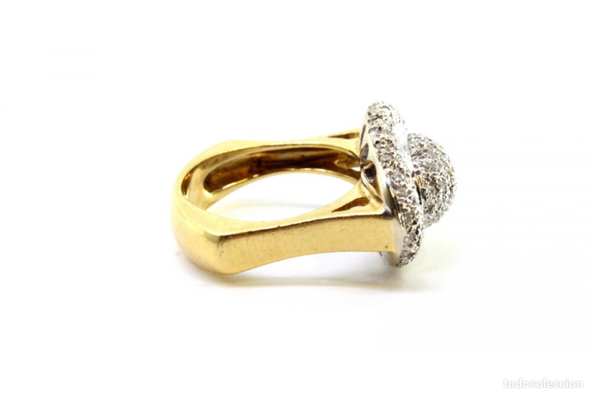 Joyeria: Anillo de oro bicolor de 19,2K con diamantes. - Foto 4