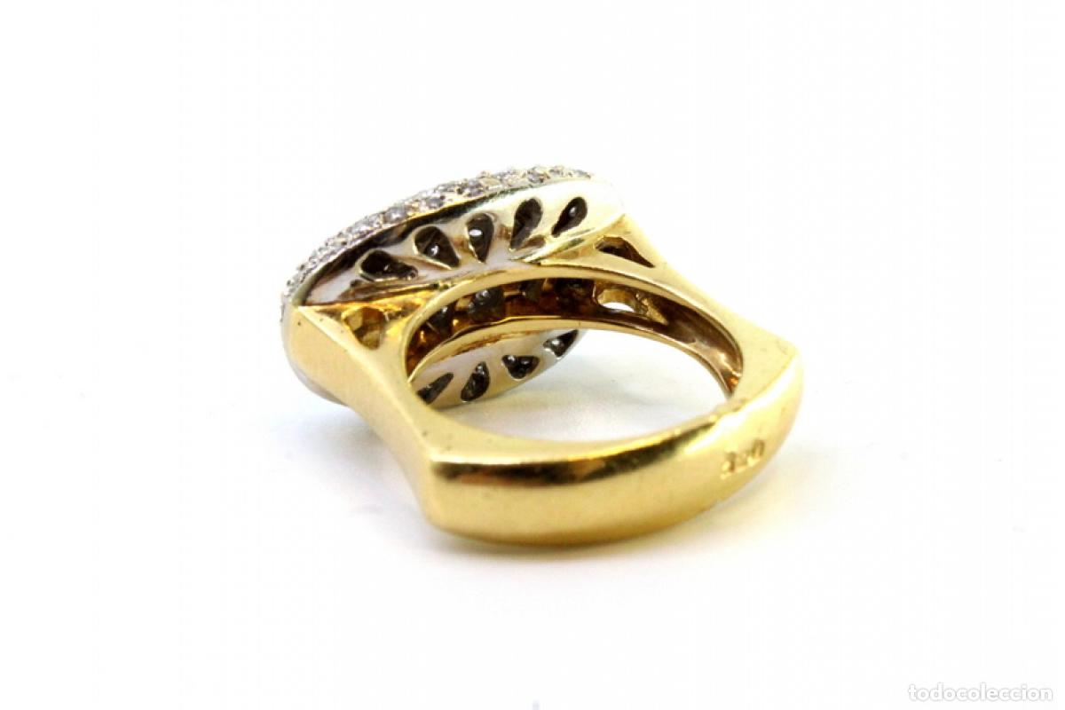 Joyeria: Anillo de oro bicolor de 19,2K con diamantes. - Foto 5
