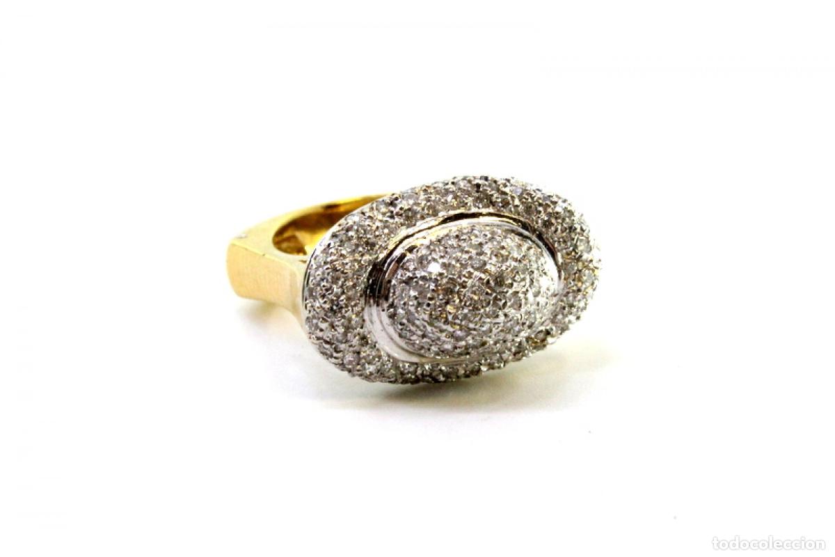 Joyeria: Anillo de oro bicolor de 19,2K con diamantes. - Foto 6