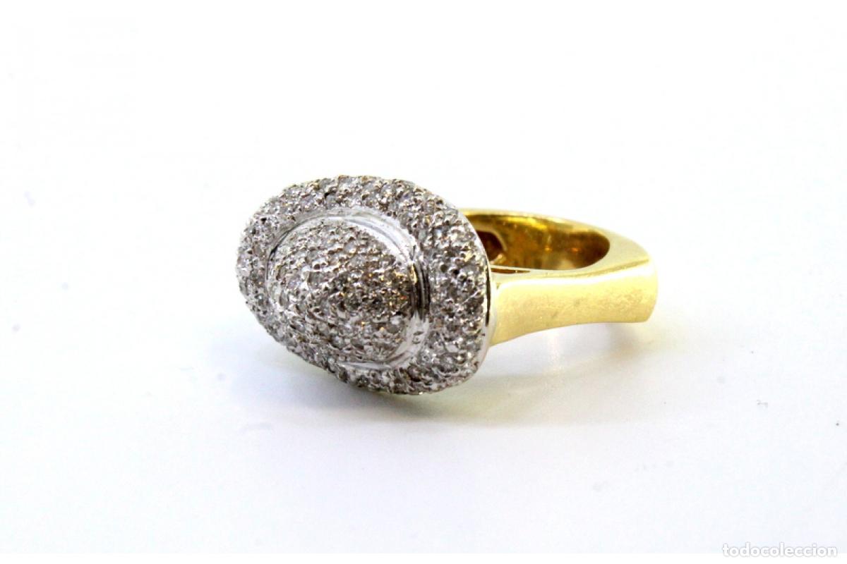 Joyeria: Anillo de oro bicolor de 19,2K con diamantes. - Foto 7