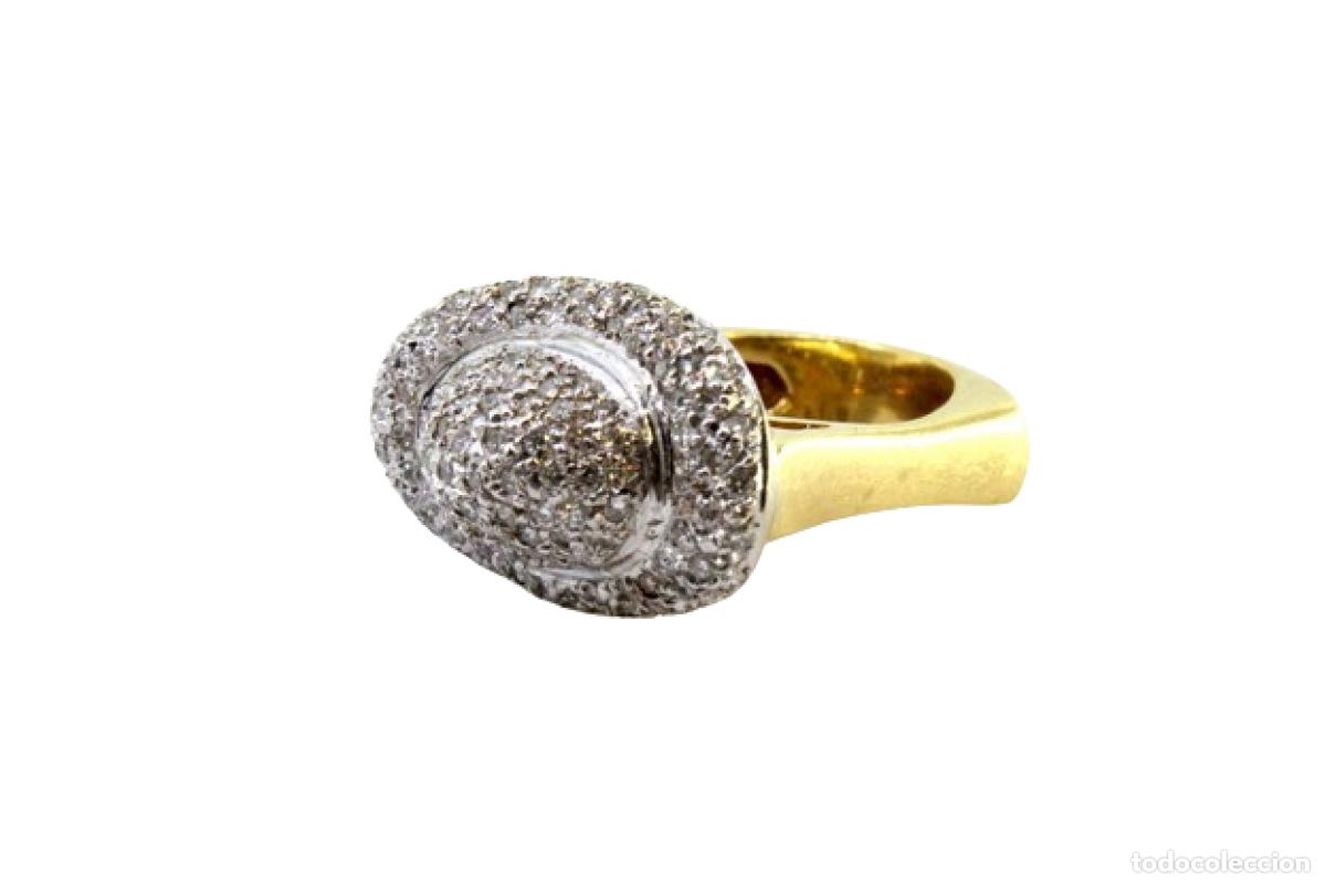 Joyeria: Anillo de oro bicolor de 19,2K con diamantes. - Foto 1
