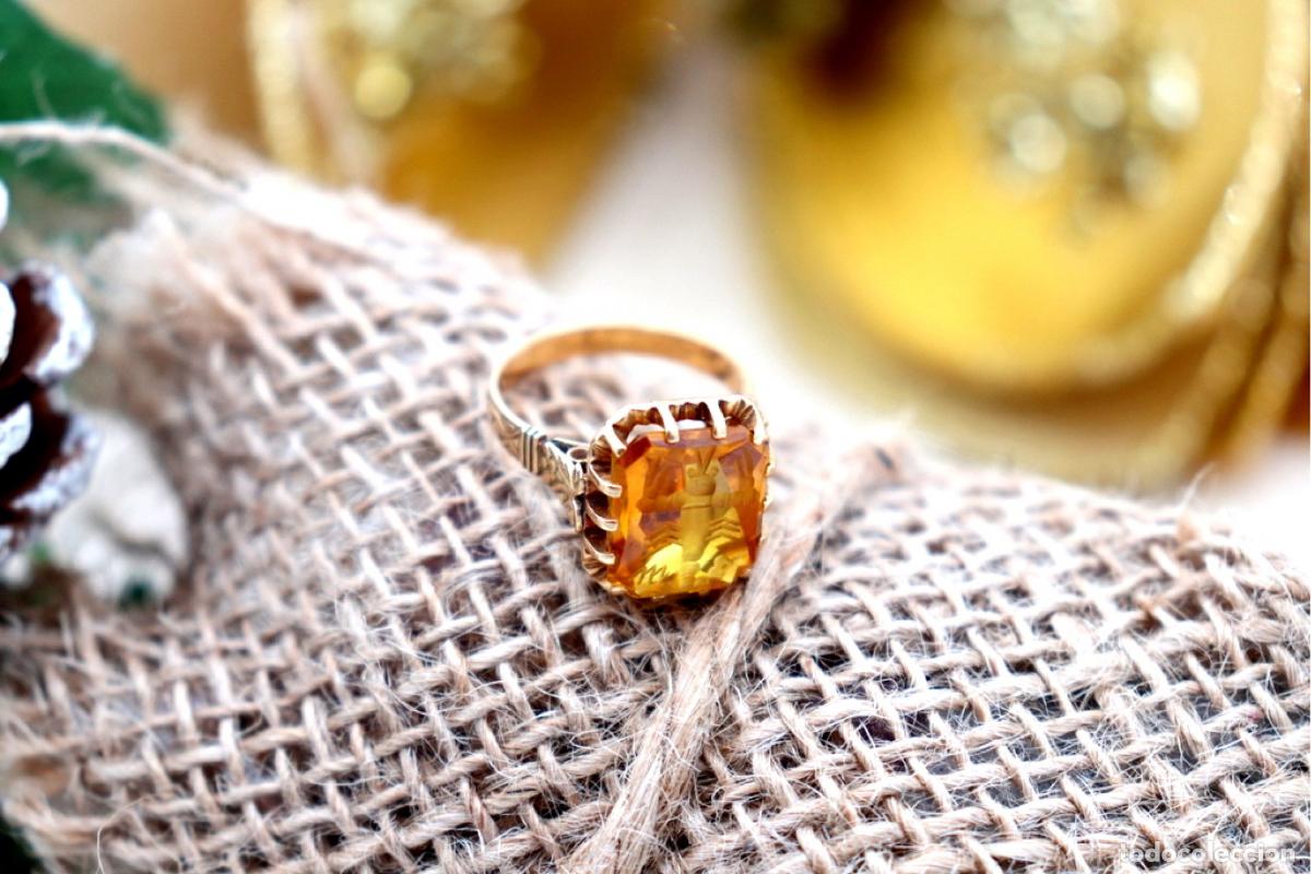 Joyeria: Anillo de oro de 19,2 quilates con topacio - Foto 5
