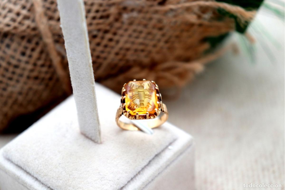 Joyeria: Anillo de oro de 19,2 quilates con topacio - Foto 6
