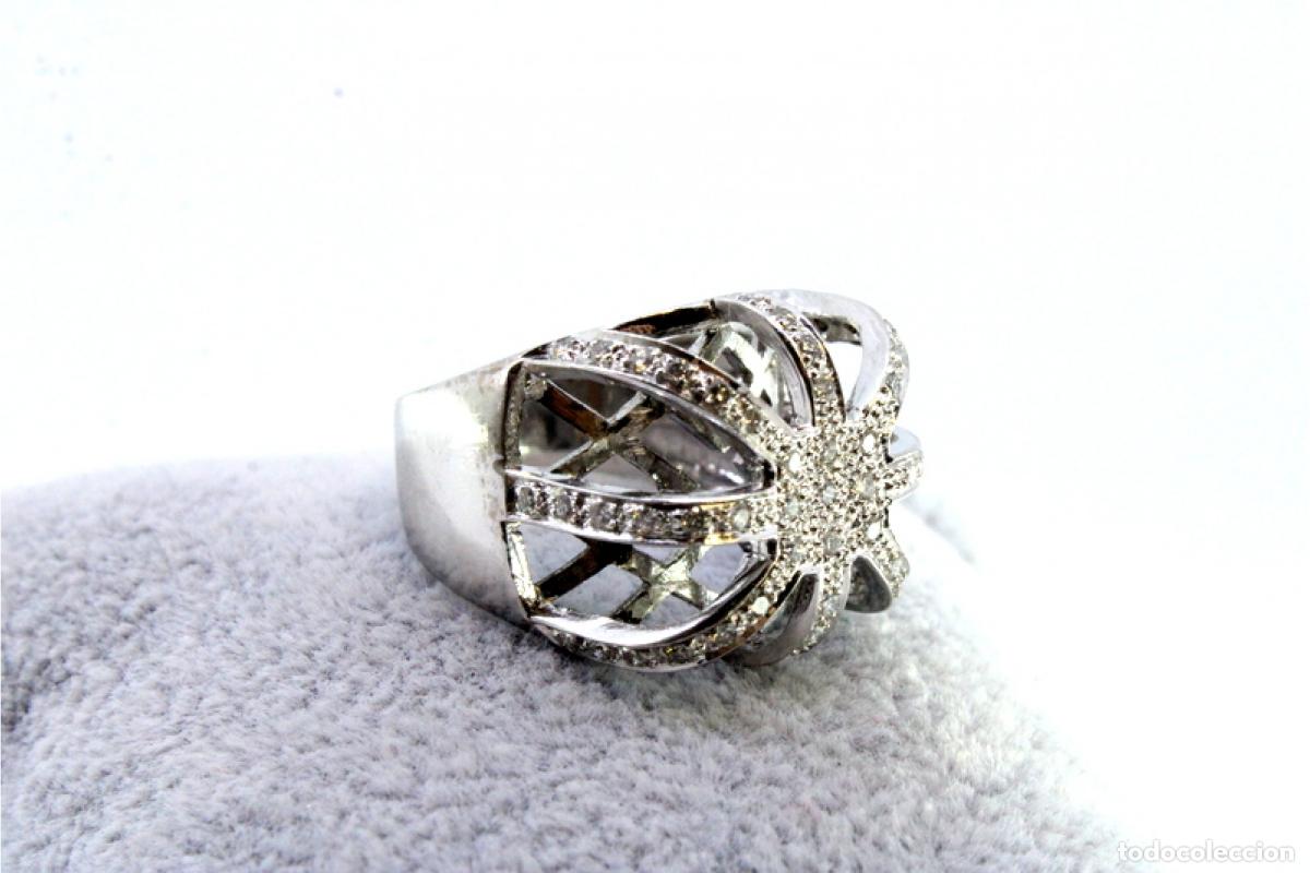 Joyeria: Anillo de oro blanco de 18 quilates con diamantes. - Foto 9