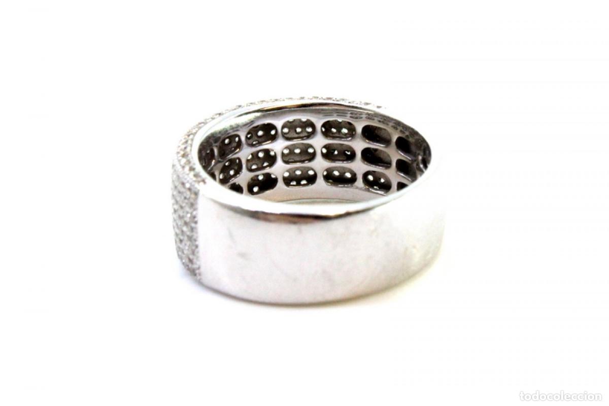 Joyeria: Anillo de oro blanco de 18 quilates con diamantes. - Foto 3