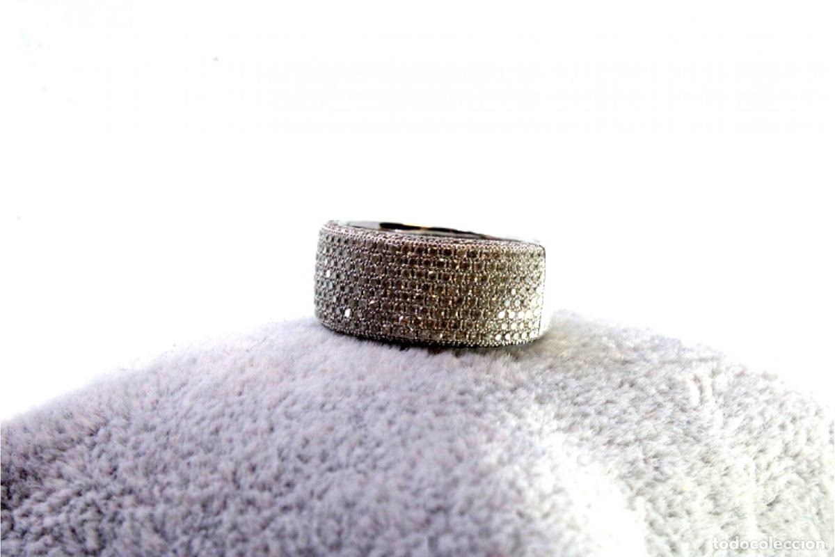 Joyeria: Anillo de oro blanco de 18 quilates con diamantes. - Foto 6