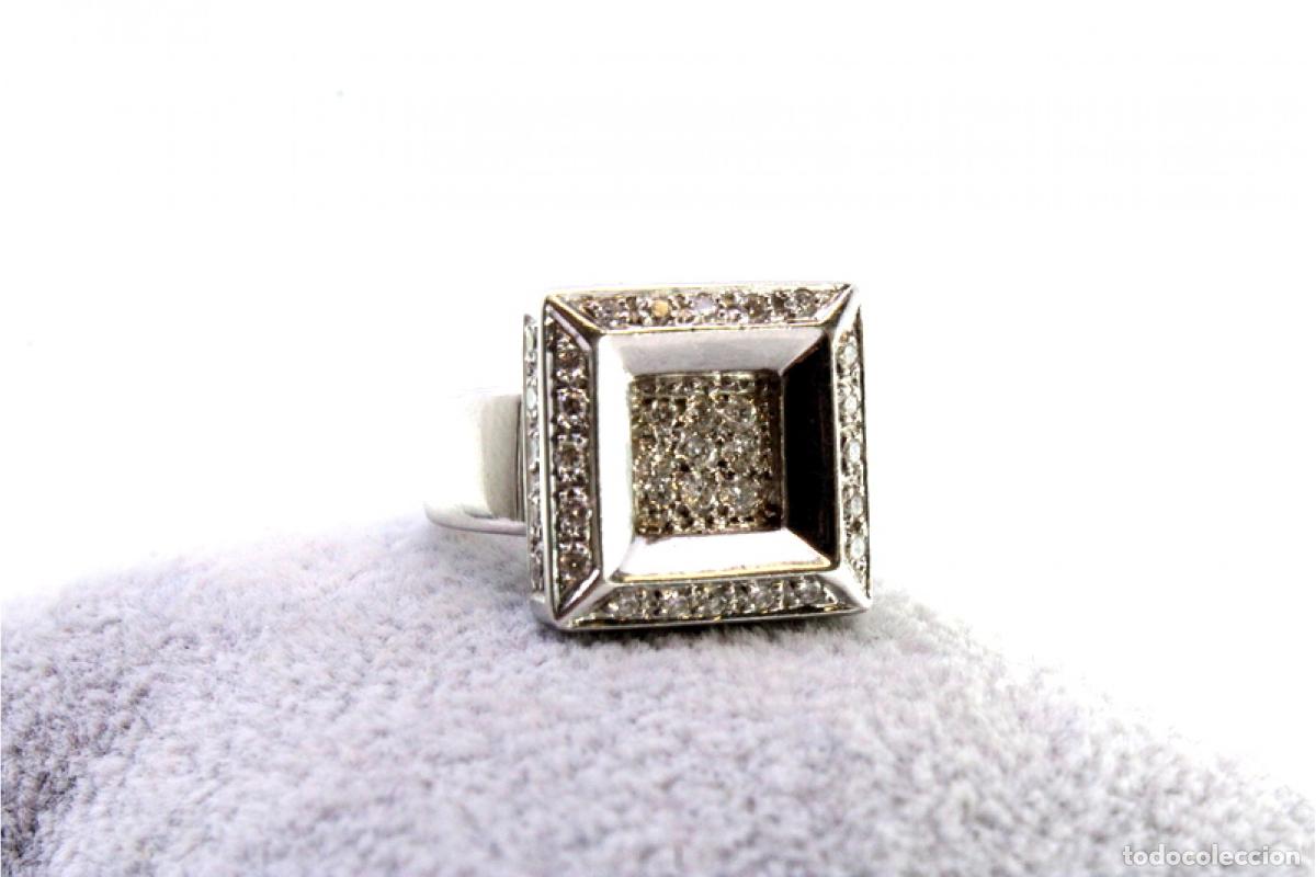Joyeria: Anillo de oro blanco de 19,2K con diamantes. - Foto 4