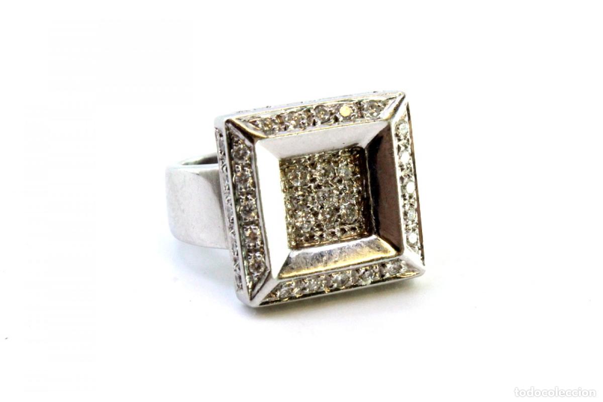 Joyeria: Anillo de oro blanco de 19,2K con diamantes. - Foto 7