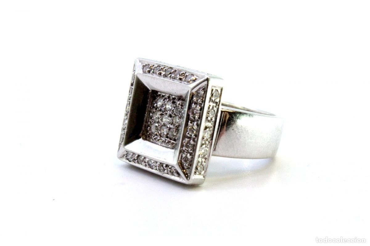 Joyeria: Anillo de oro blanco de 19,2K con diamantes. - Foto 8