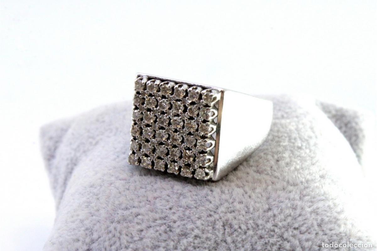 Joyeria: Anillo de oro blanco de 19,2K con diamantes. - Foto 2