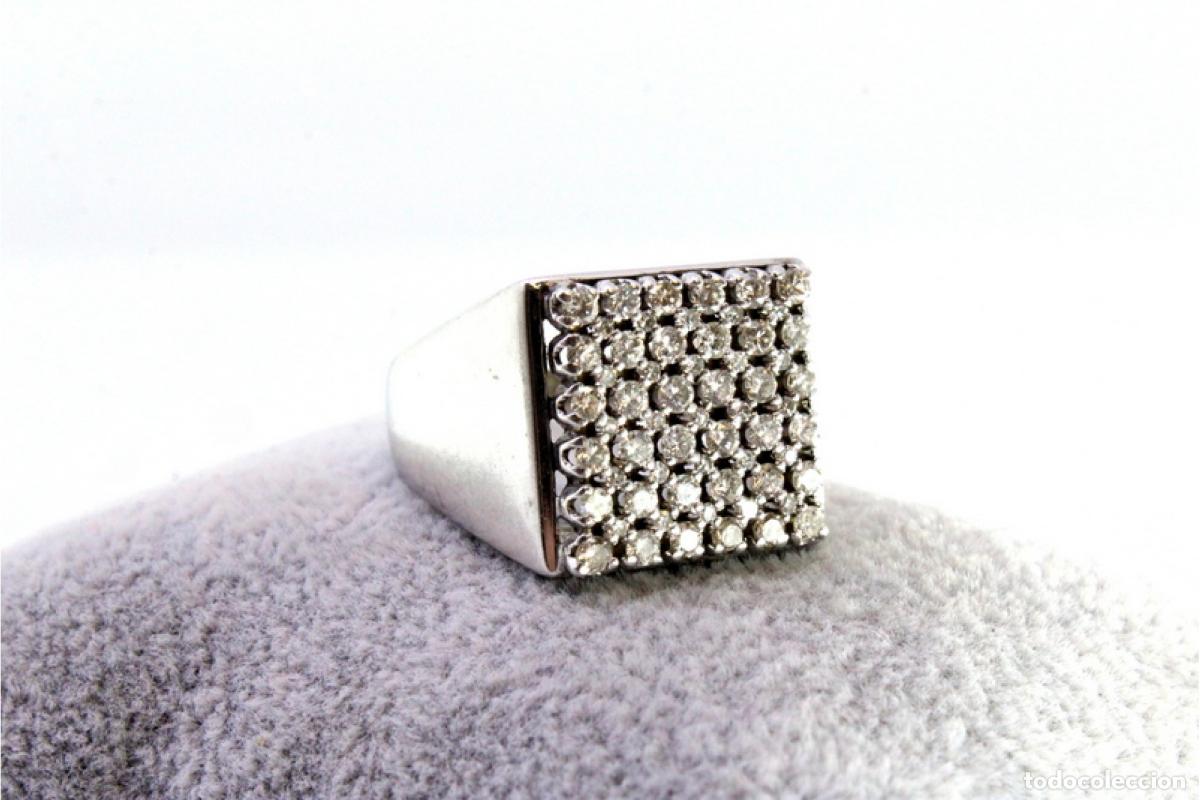 Joyeria: Anillo de oro blanco de 19,2K con diamantes. - Foto 3