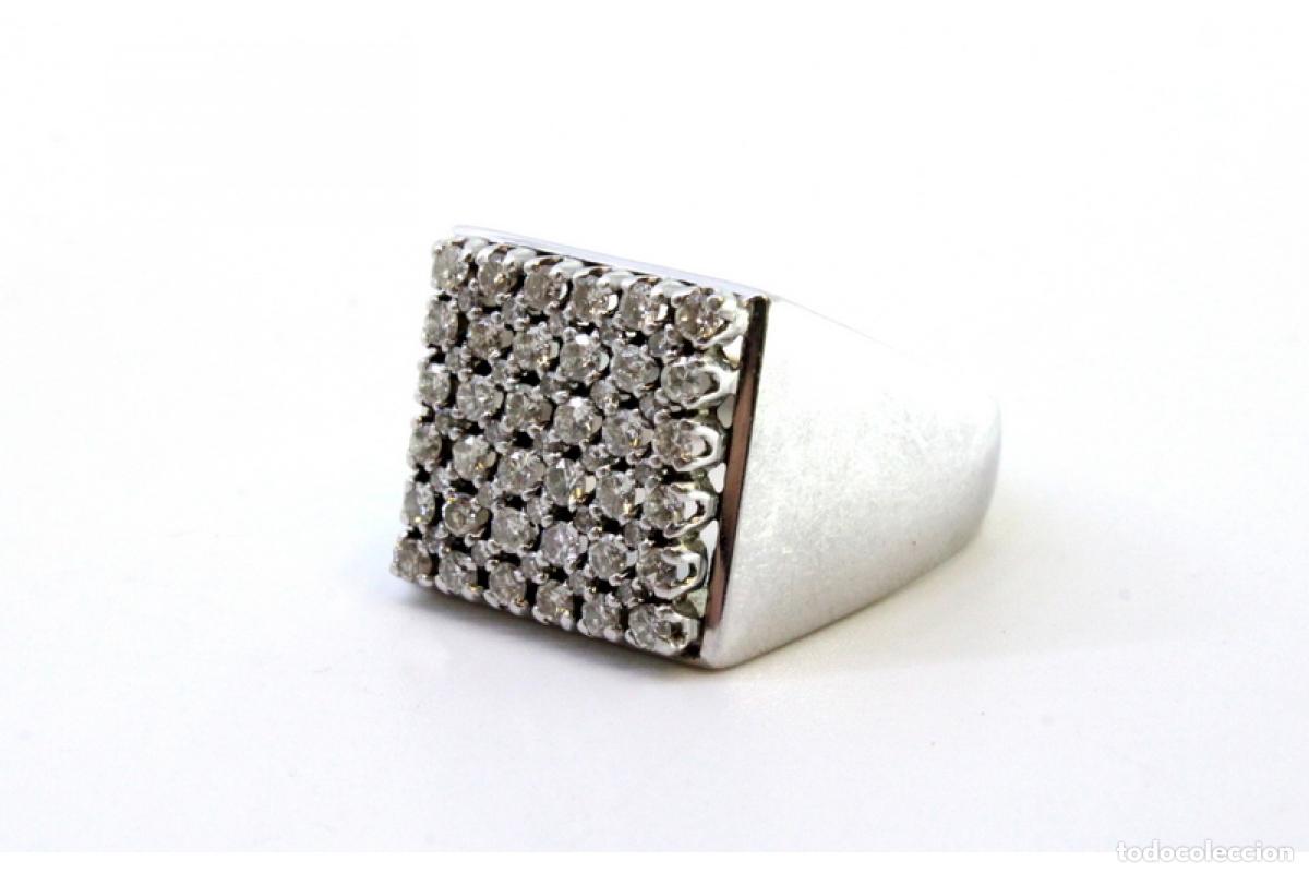 Joyeria: Anillo de oro blanco de 19,2K con diamantes. - Foto 4