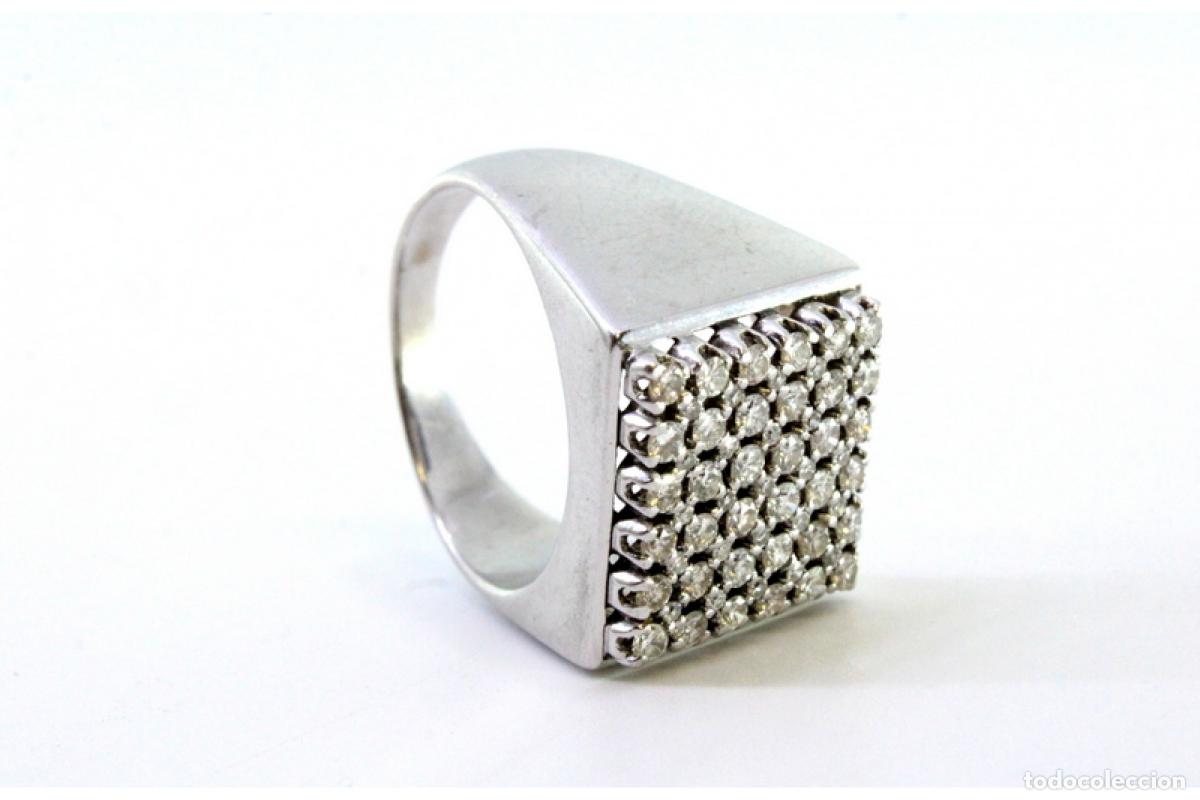 Joyeria: Anillo de oro blanco de 19,2K con diamantes. - Foto 8