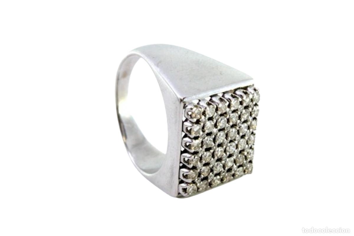 Joyeria: Anillo de oro blanco de 19,2K con diamantes. - Foto 1