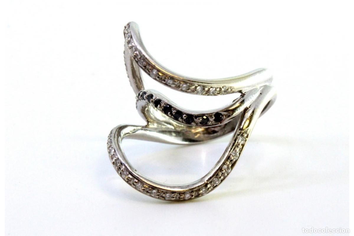 Joyeria: Anillo de oro blanco de 19,2K con diamantes. - Foto 4