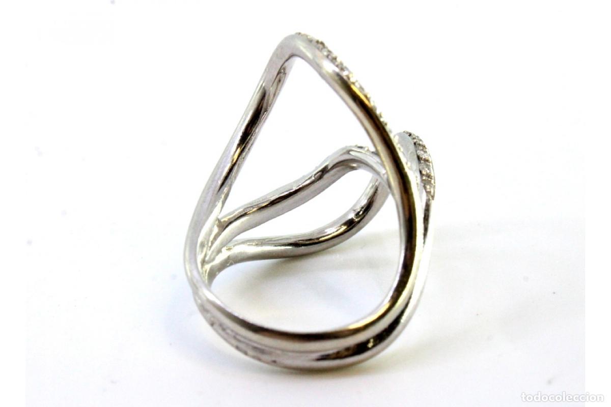 Joyeria: Anillo de oro blanco de 19,2K con diamantes. - Foto 6