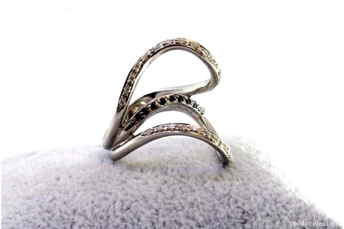 Joyeria: Anillo de oro blanco de 19,2K con diamantes. - Foto 7