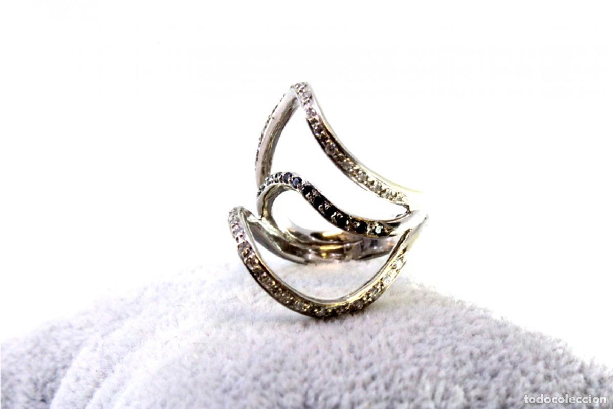 Joyeria: Anillo de oro blanco de 19,2K con diamantes. - Foto 8