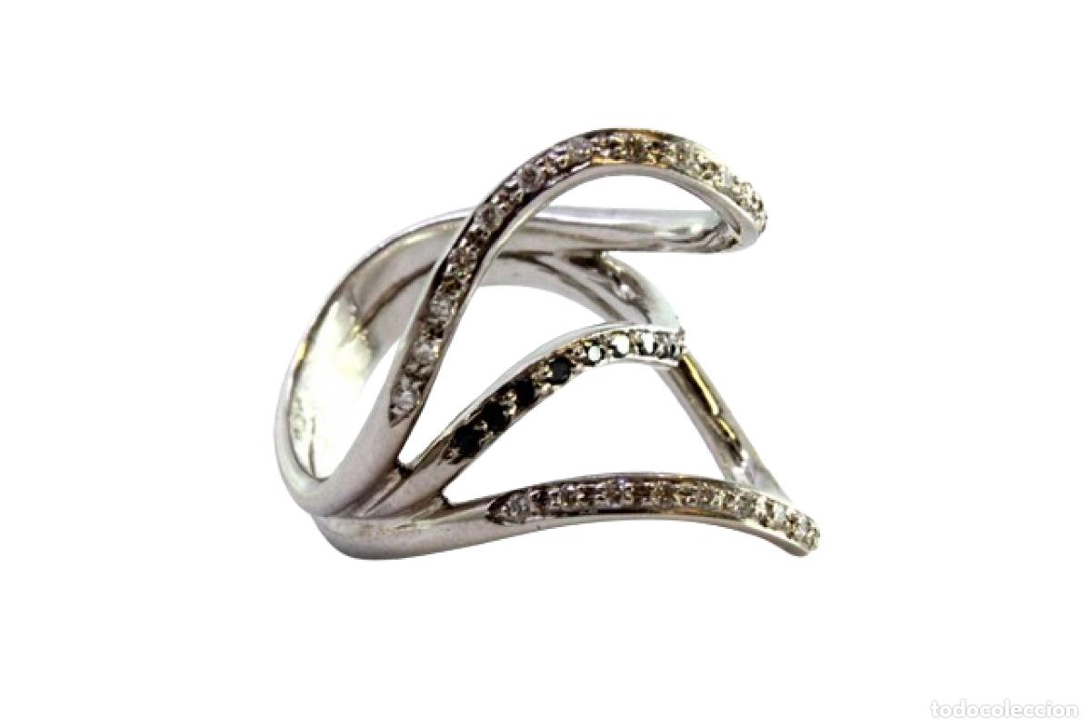 Joyeria: Anillo de oro blanco de 19,2K con diamantes. - Foto 1