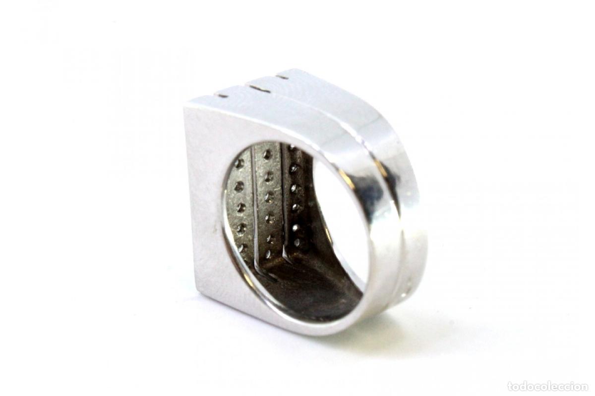 Joyeria: Anillo de oro blanco de 19,2K con diamantes. - Foto 4