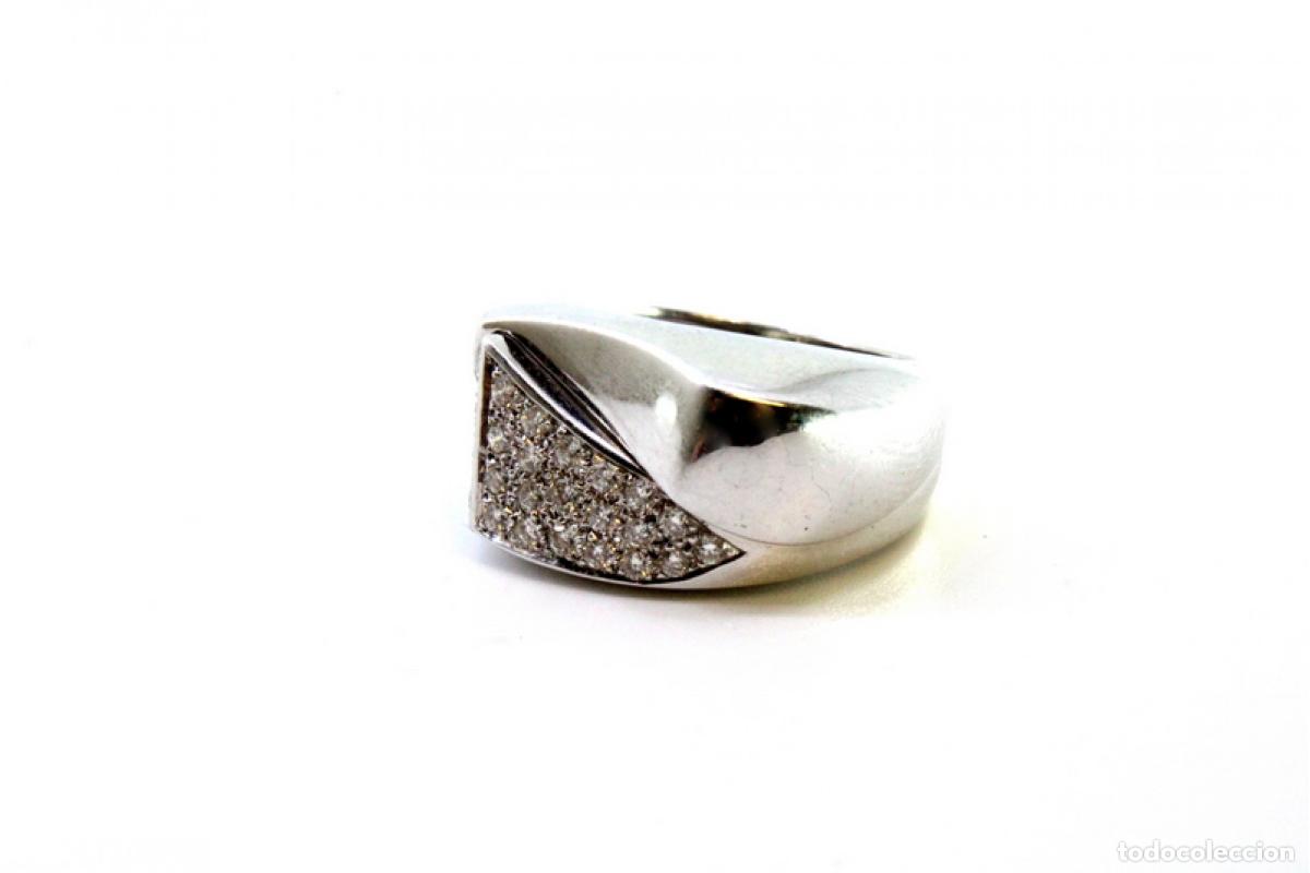 Joyeria: Anillo de oro blanco de 19,2K con diamantes. - Foto 3