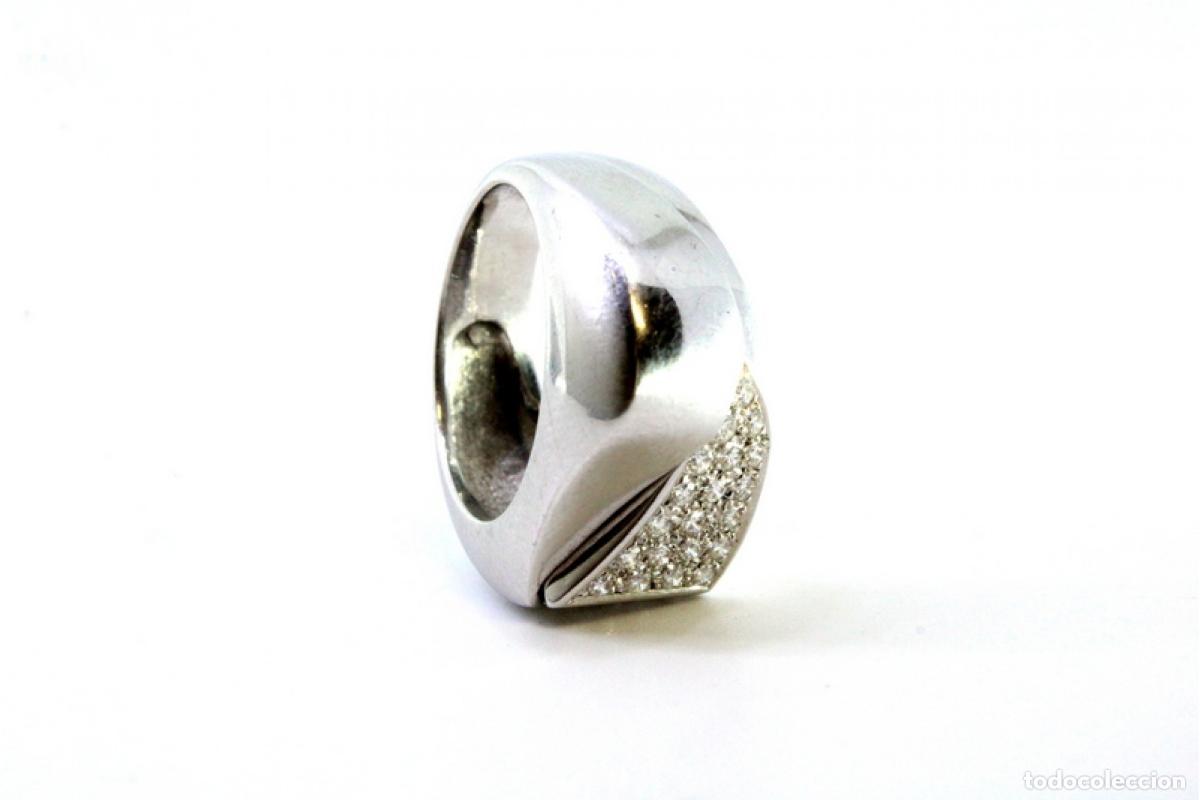 Joyeria: Anillo de oro blanco de 19,2K con diamantes. - Foto 5