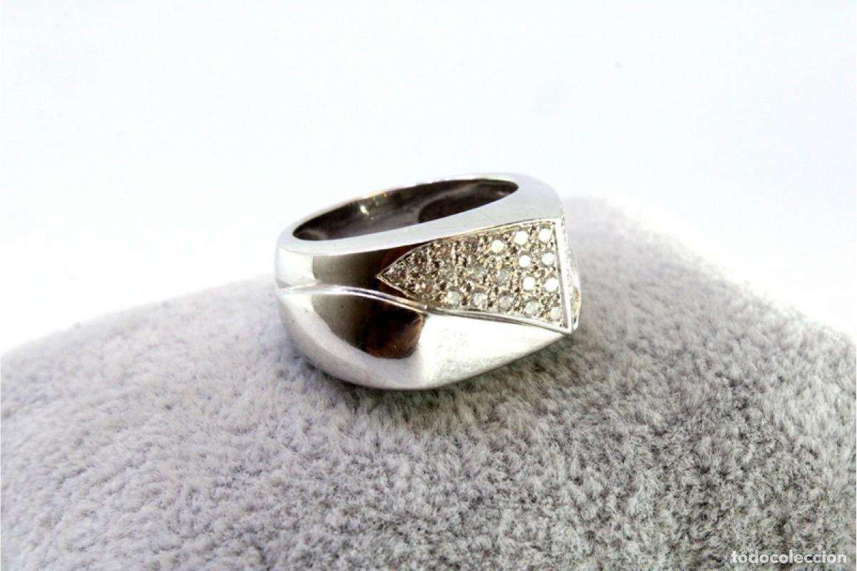 Joyeria: Anillo de oro blanco de 19,2K con diamantes. - Foto 7