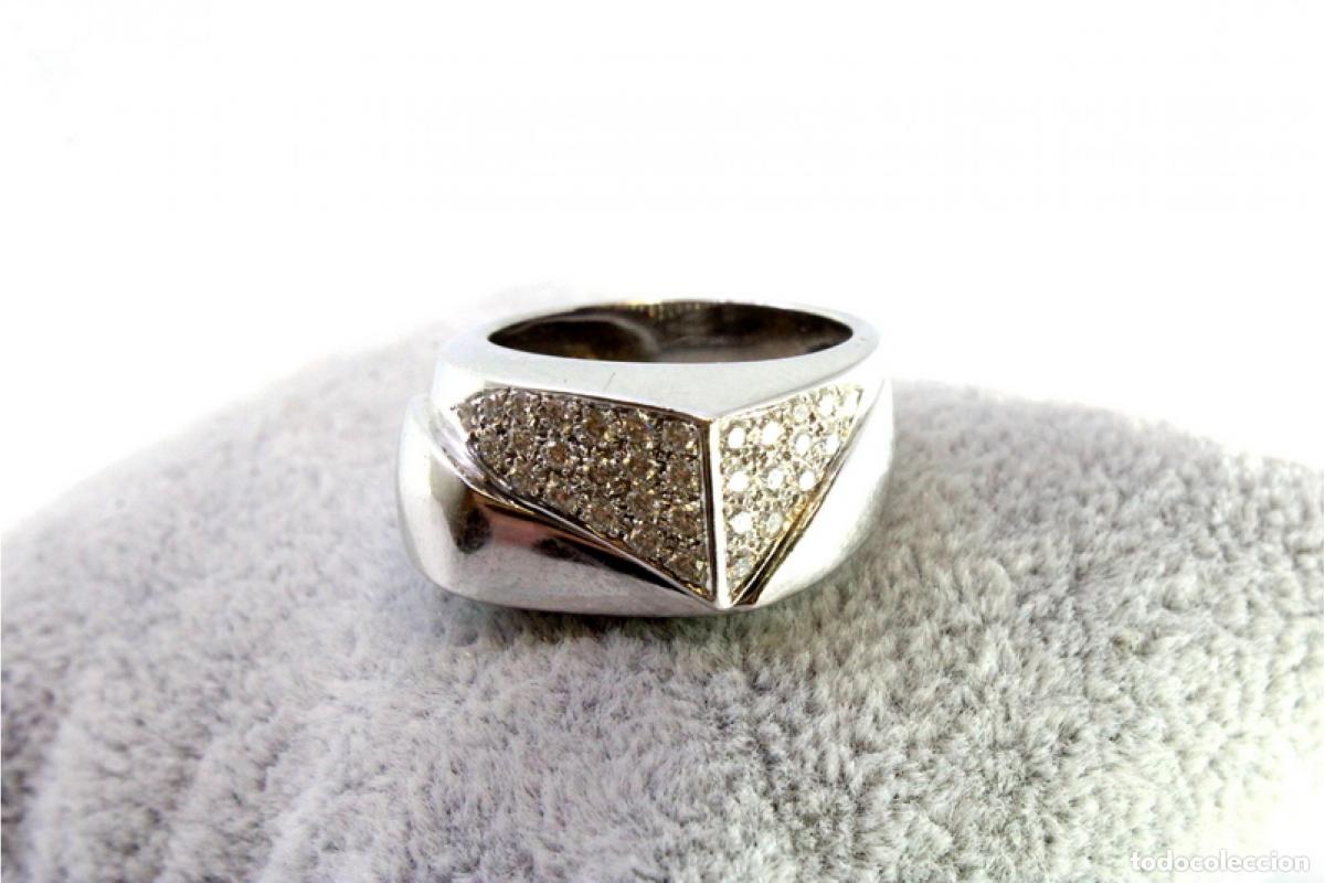 Joyeria: Anillo de oro blanco de 19,2K con diamantes. - Foto 9