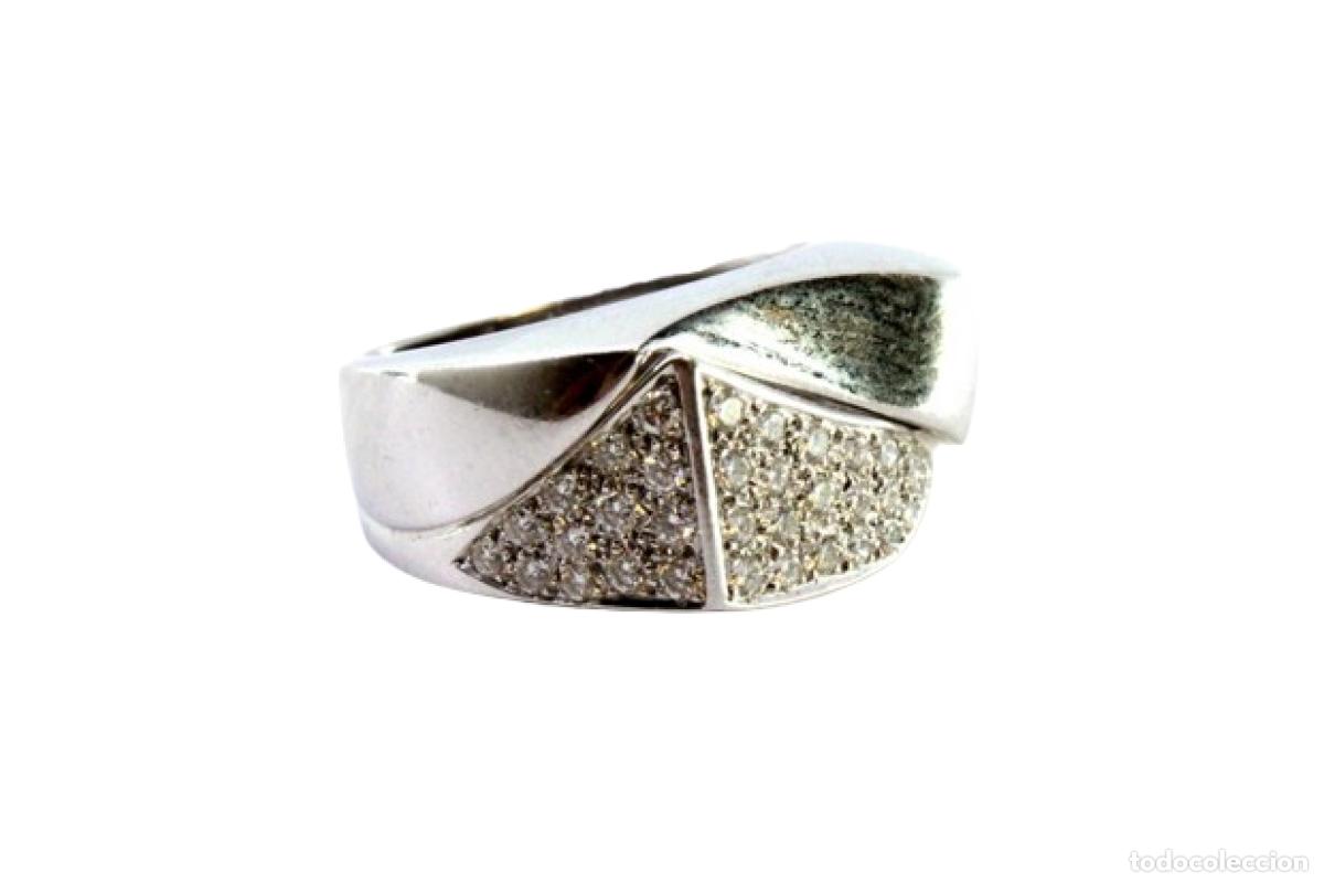 Joyeria: Anillo de oro blanco de 19,2K con diamantes. - Foto 1