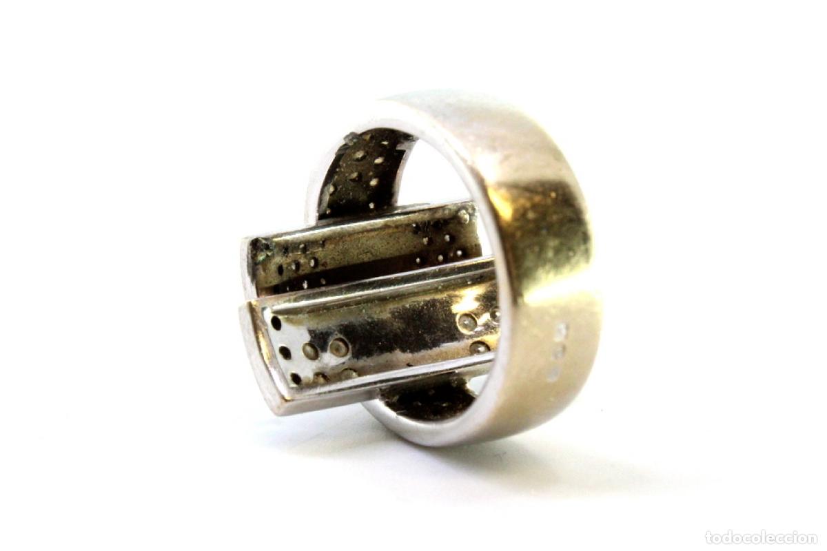 Joyeria: Anillo de oro blanco de 19,2K con diamantes. - Foto 4