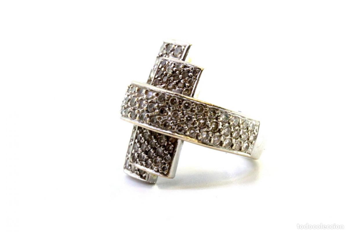 Joyeria: Anillo de oro blanco de 19,2K con diamantes. - Foto 5