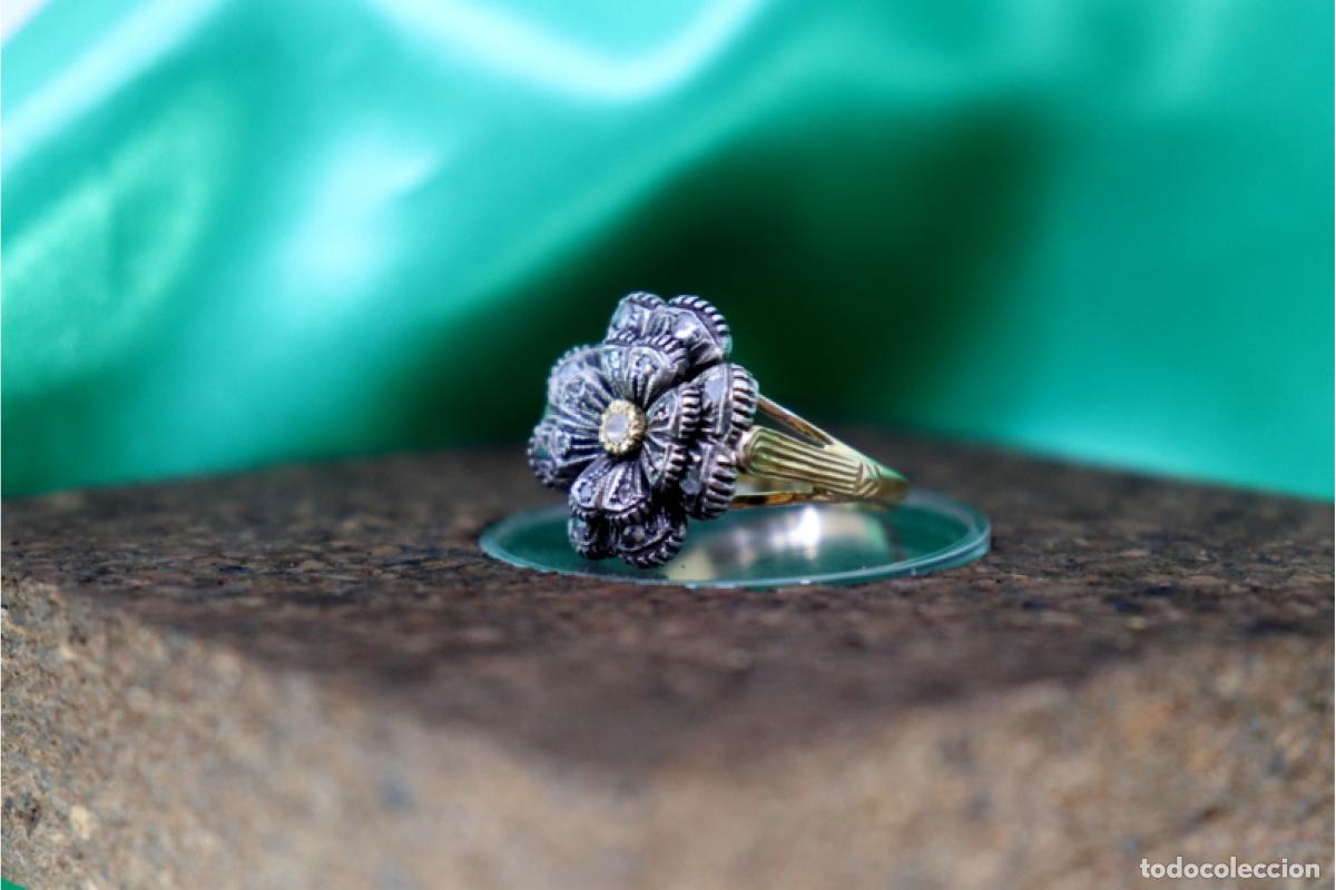 Joyeria: Anillo de oro y plata de 19,2K con diamantes. - Foto 7