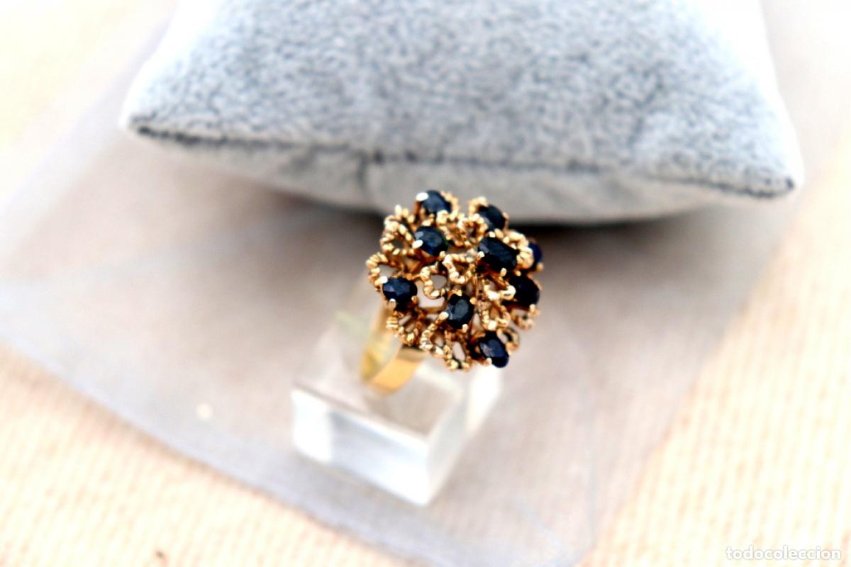 Joyeria: Anillo de oro con zafiros australianos. - Foto 4