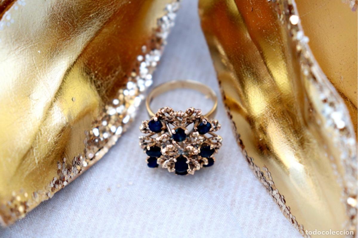 Joyeria: Anillo de oro con zafiros australianos. - Foto 7