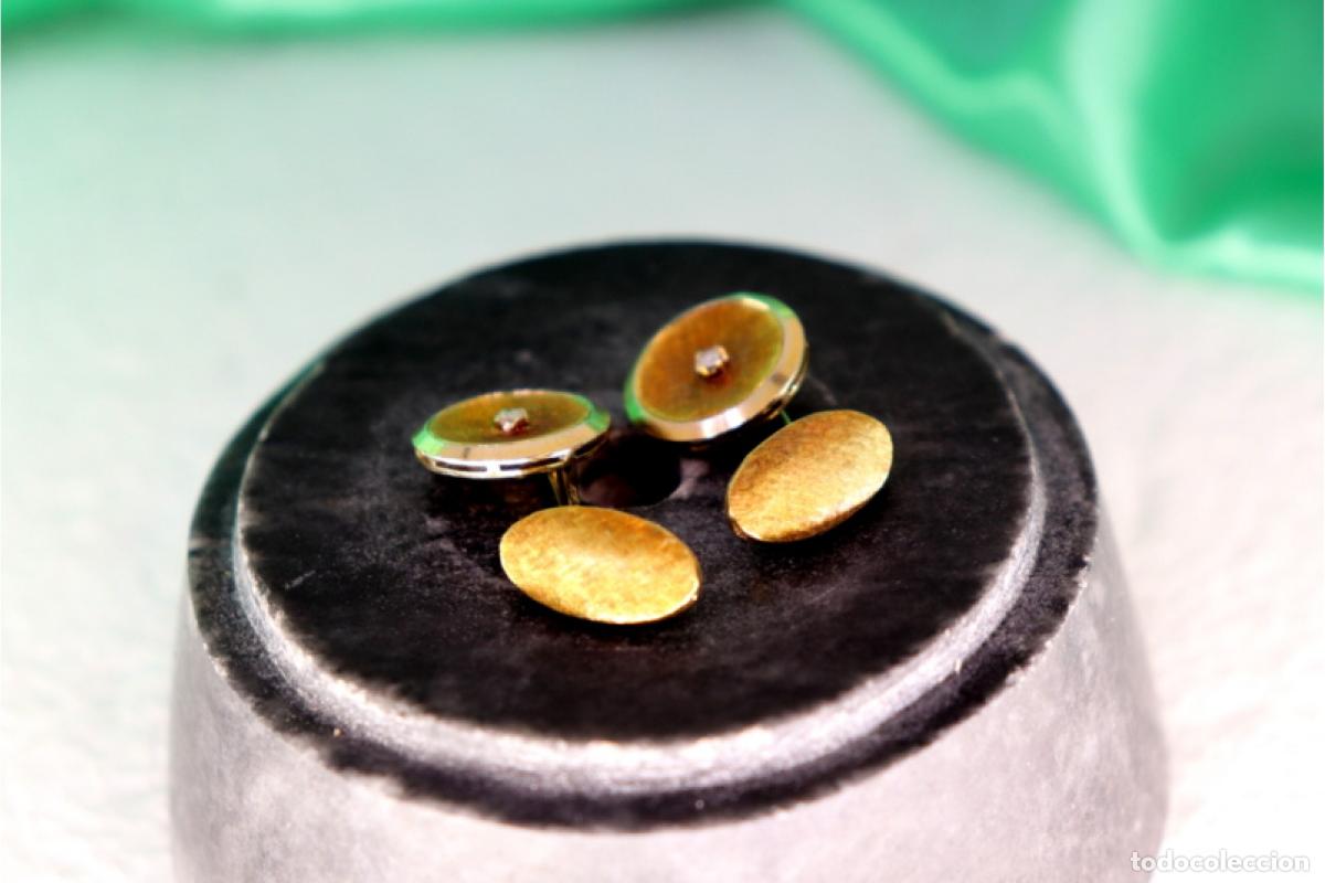 Joyeria: Gemelos de oro de 18 quilates con diamantes - Foto 6