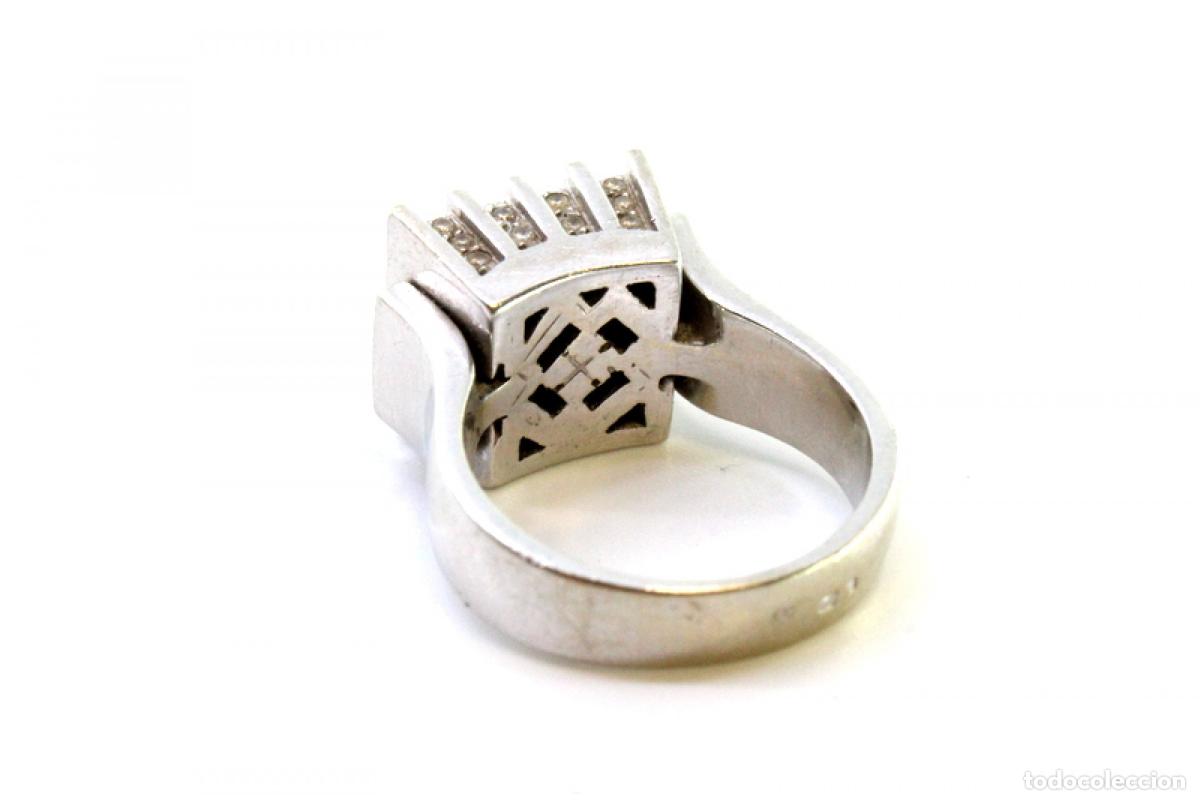 Joyeria: Anillo de oro blanco de 19,2K con diamantes. - Foto 5