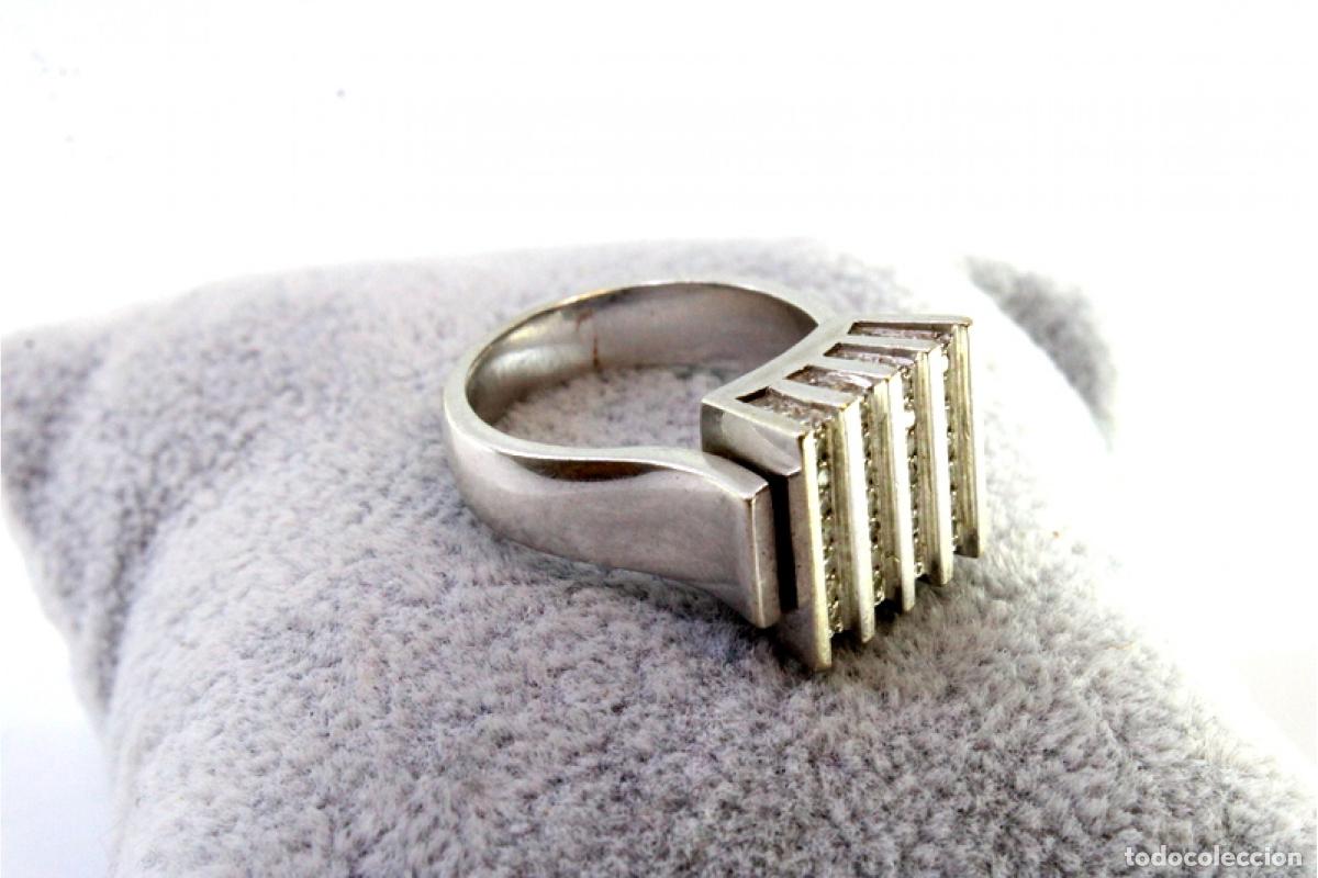 Joyeria: Anillo de oro blanco de 19,2K con diamantes. - Foto 7