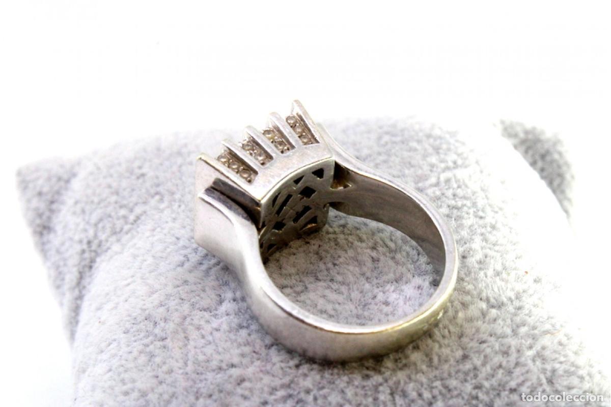 Joyeria: Anillo de oro blanco de 19,2K con diamantes. - Foto 8